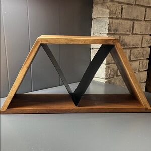Huntington Home Wine Rack. Modern Wooden with Black Metal Accent